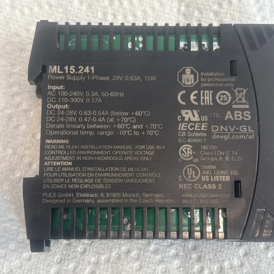 Блок питания Puls DC Power Supply, 100/240V AC, 24/28V DC, 15 W, 0.6 A, DIN Rail