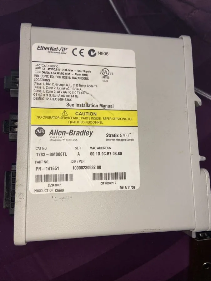 Коммутатор Allen Bradley 1783-BMS06TL Ser A Stratix 5700 Managed Switch 6 Port