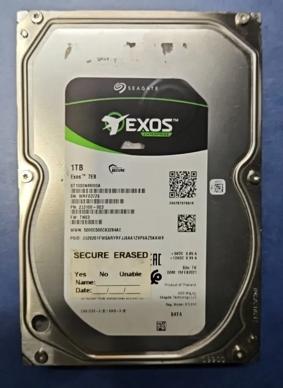 Жёсткий диск Seagate ST1000NM0055 Exos 1TB 7E8 Enterprise SATA 3.5" 7200RPM Hard