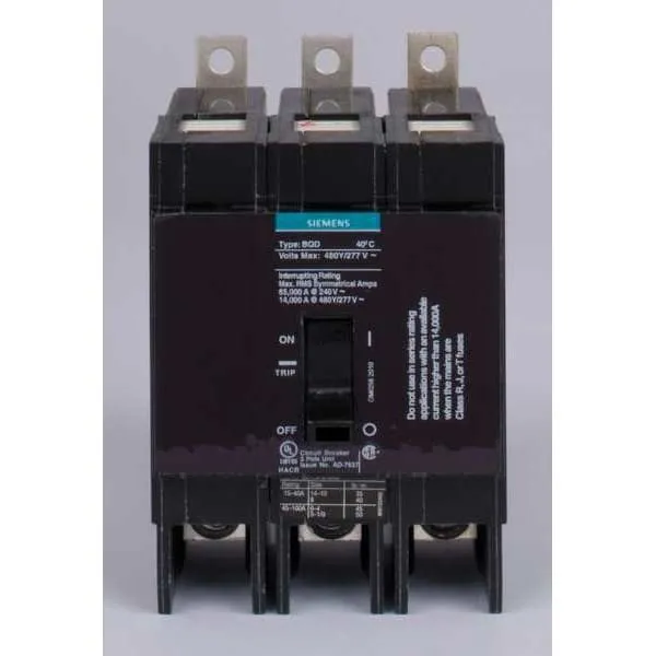 Автоматический выключатель Siemens BQD BQD3100 3 Pole 100 Amp 480V Circuit Break