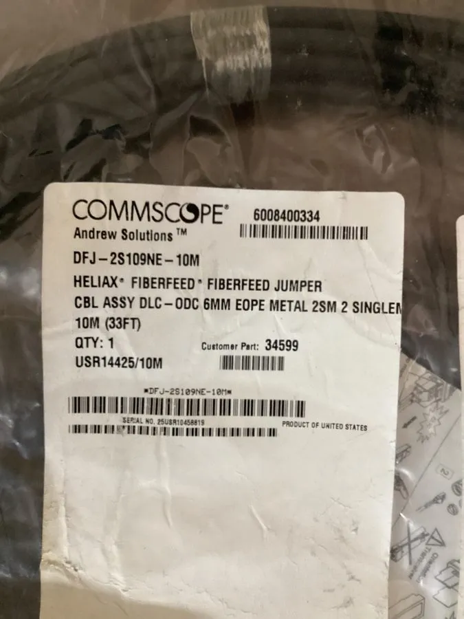 Кабель Amphenol 10M Fiber Optic Cable DFJ-2S109NE-10M ODC to LC HELIAX FTTA