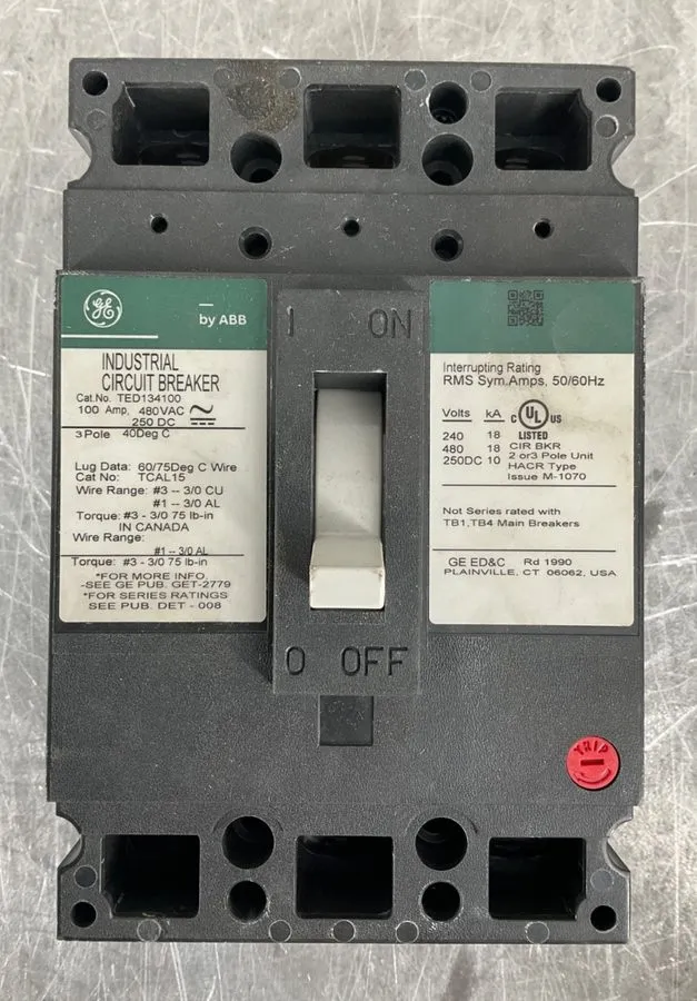 Автоматический выключатель GE Circuit Breaker TED134100WL 100A 3 Pole TED134100 