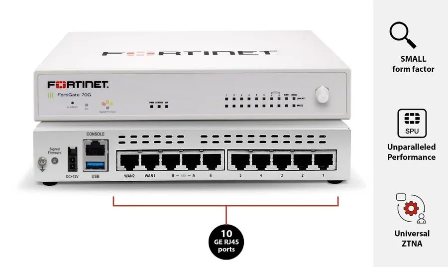 Межсетевой экран Fortinet FortiGate FG-70G Network Security/Firewall Appliance F