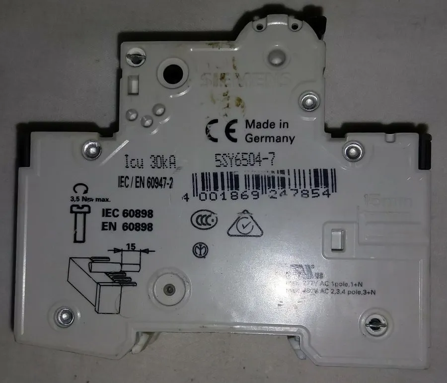 Автоматический выключатель Siemens 5SY6504-7 SENTRON Miniature Circuit Breaker