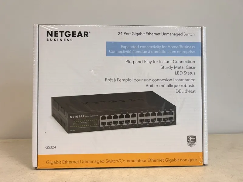 Коммутатор NETGEAR GS324 24-Port Gigabit Ethernet Unmanaged Switch Black