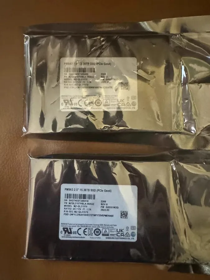 SSD-накопитель Samsung PM9A3 15.36TB Nvme 2.5inch U.2 SSD MZ-QL215T0 15TB 100% g