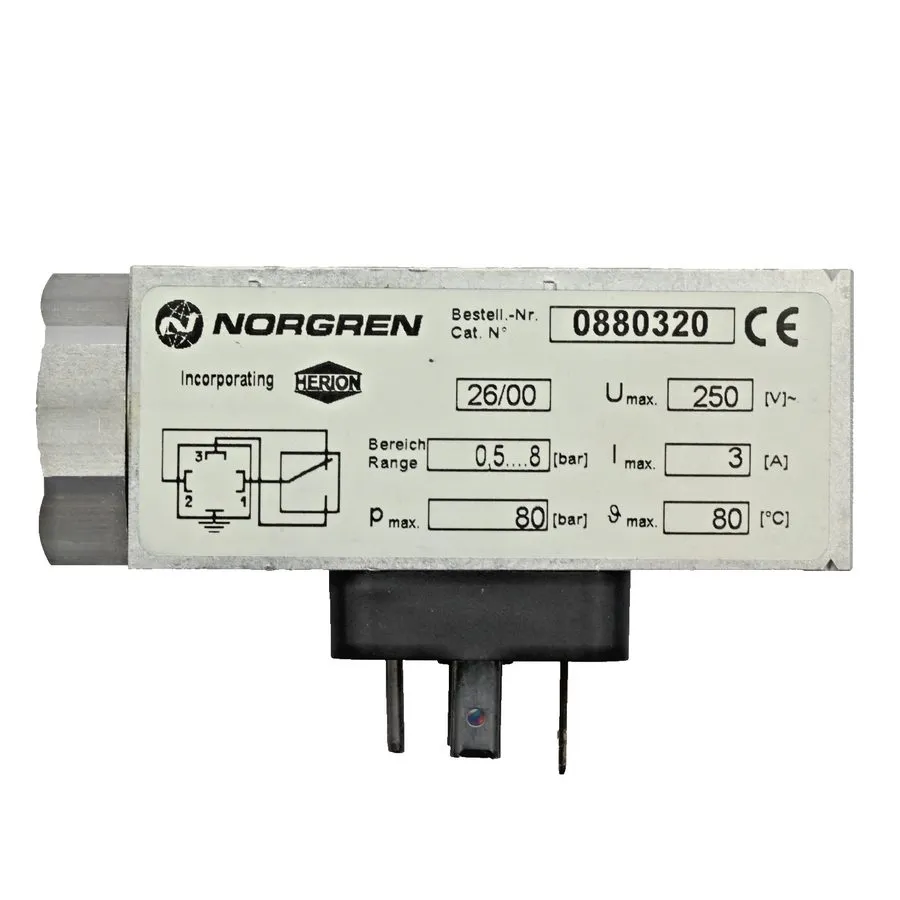 Реле давления Norgren 0880320 Pneumatic Pressure Switch 18D Series 1/4" NPT 7-12