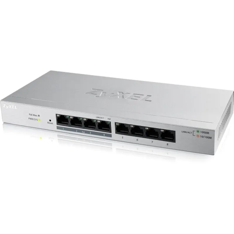 Коммутатор ZyXEL GS1200-8HP 8-port GbE Web Managed PoE Switch