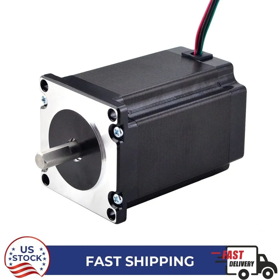 Шаговый двигатель STEPPERONLINE 3X Nema 23 Stepper Motor 2.4Nm(340oz.in)4A 8mm S — фото лота 1