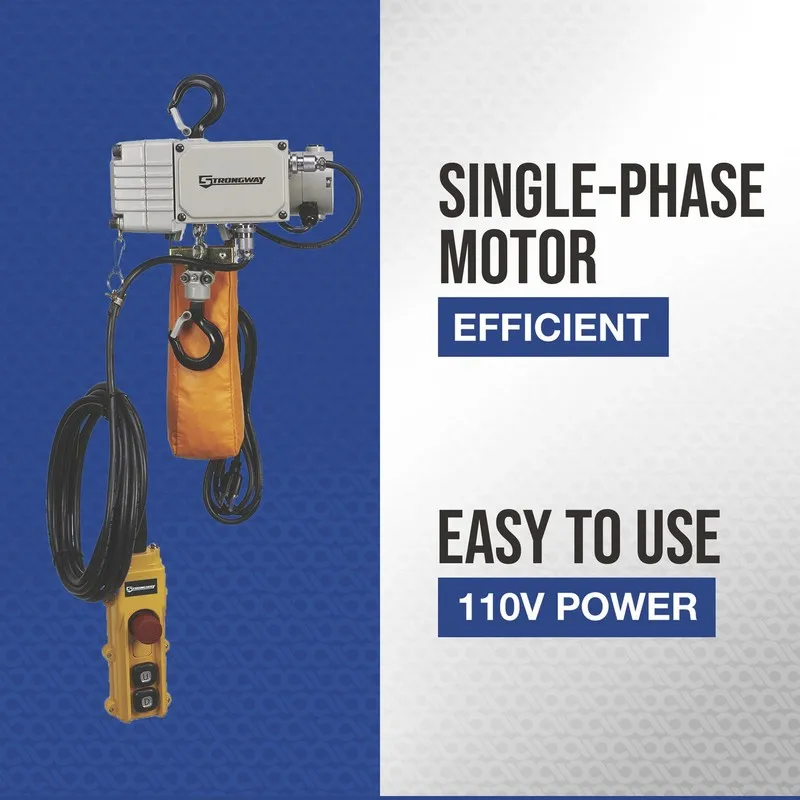 Таль Strongway Mini Electric Chain Hoist, 500-Lb. Capacity, 16.4ft. Lift — фото лота 2