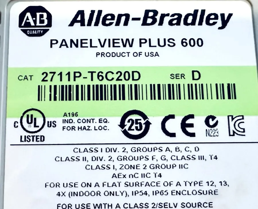 Панель оператора Allen Bradley Bulletin 2711P 6” Assembled Terminal 2711P-T6C20D
