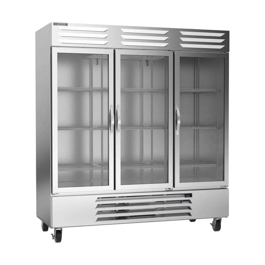 Холодильный шкаф Beverage Air RB72HC-1G 75" Three Reach-In Refrigerator w/ 3 Gla — фото лота 1