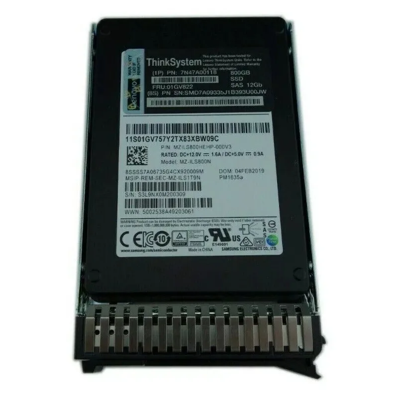 Сервер Lenovo ThinkSystem 01GV822 7N47A00118 800GB 2.5" SAS 12G Server SSD