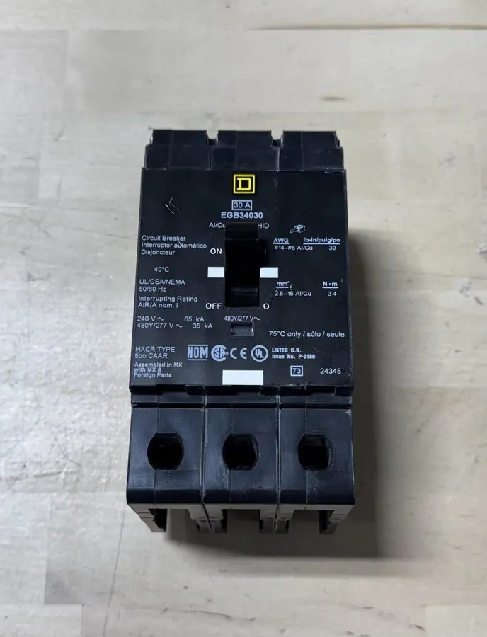 Автоматический выключатель Square D EGB34030 30 amp 35kA@480v Bolt on EGB Circui