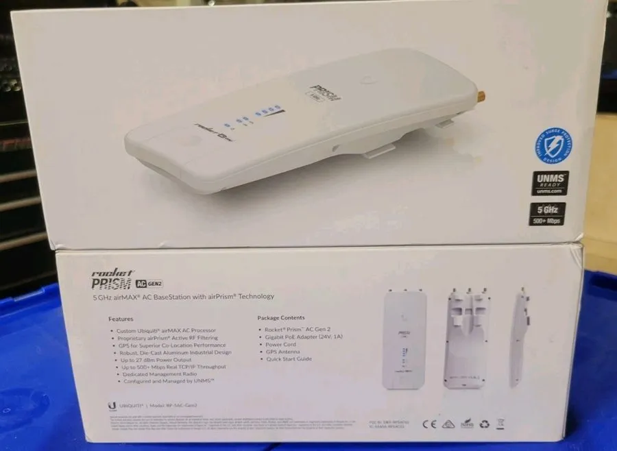 Точка доступа Wi-Fi Ubiquiti Networks RP-5AC-GEN2-US 5GHz Rocket Prism ac Wirele — фото лота 1