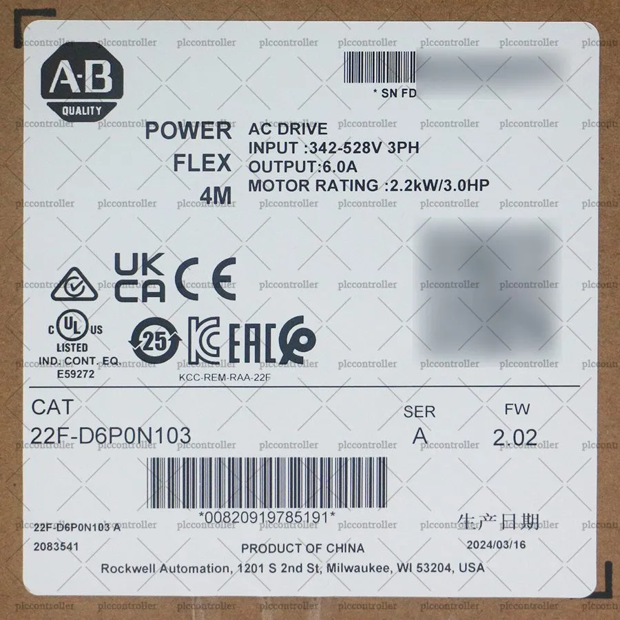 Частотный преобразователь ALLEN-BRADLEY POWERFLEX 4M 2.2KW / 3.0HP AC DRIVE 22F-
