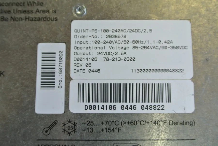 Блок питания PHOENIX CONTACT POWER SUPPLY QUINT-PS-100-240AC/24DC/2,5 / 2938578