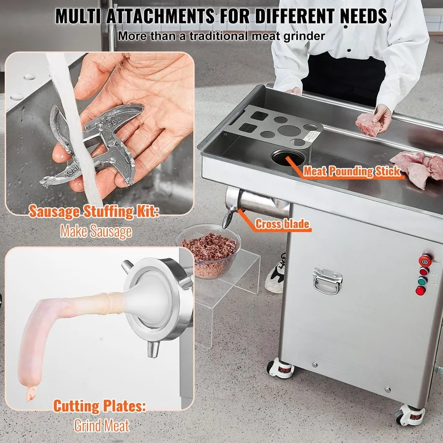 Оборудование для общепита 4000W Stainless Steel Commercial Meat Grinder 36.7Lb/M — фото лота 1