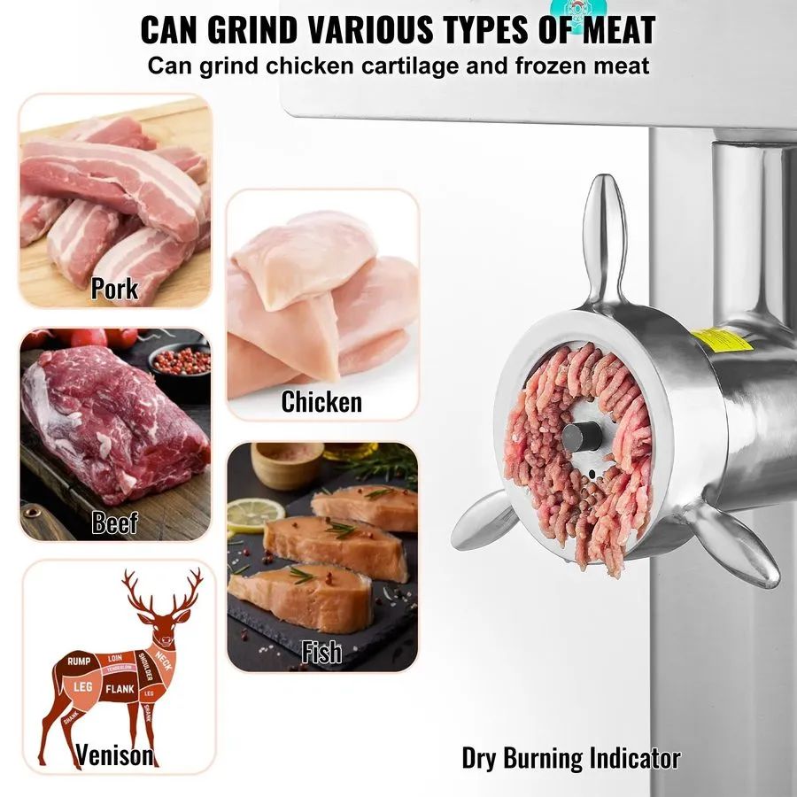 Оборудование для общепита 4000W Stainless Steel Commercial Meat Grinder 36.7Lb/M — фото лота 2