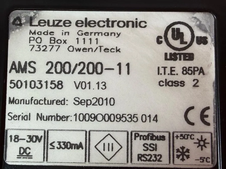 Датчик Leuze AMS 200/200-11 Distance Sensor 50103158 — фото лота 1