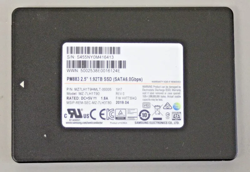 SSD-накопитель MZ7LH1T9HMLT-00005 Samsung PM883 1.92TB SATA 6Gbps RI 2.5" SSD MZ