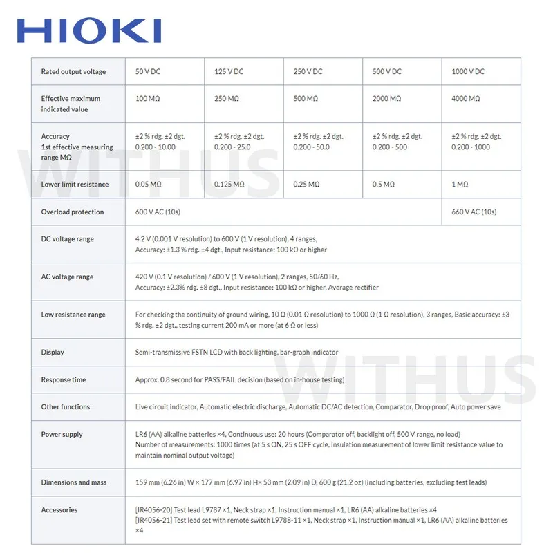 Мультиметр Hioki IR4056-20 Multimeter Insulation Tester Electrical Test Equipmen
