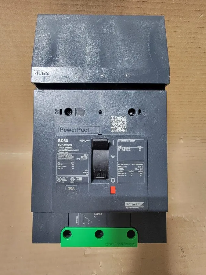 Автоматический выключатель SQUARE D BDA BDA34030Y 3 POLE 30 AMP 480 V I-LINE CIR