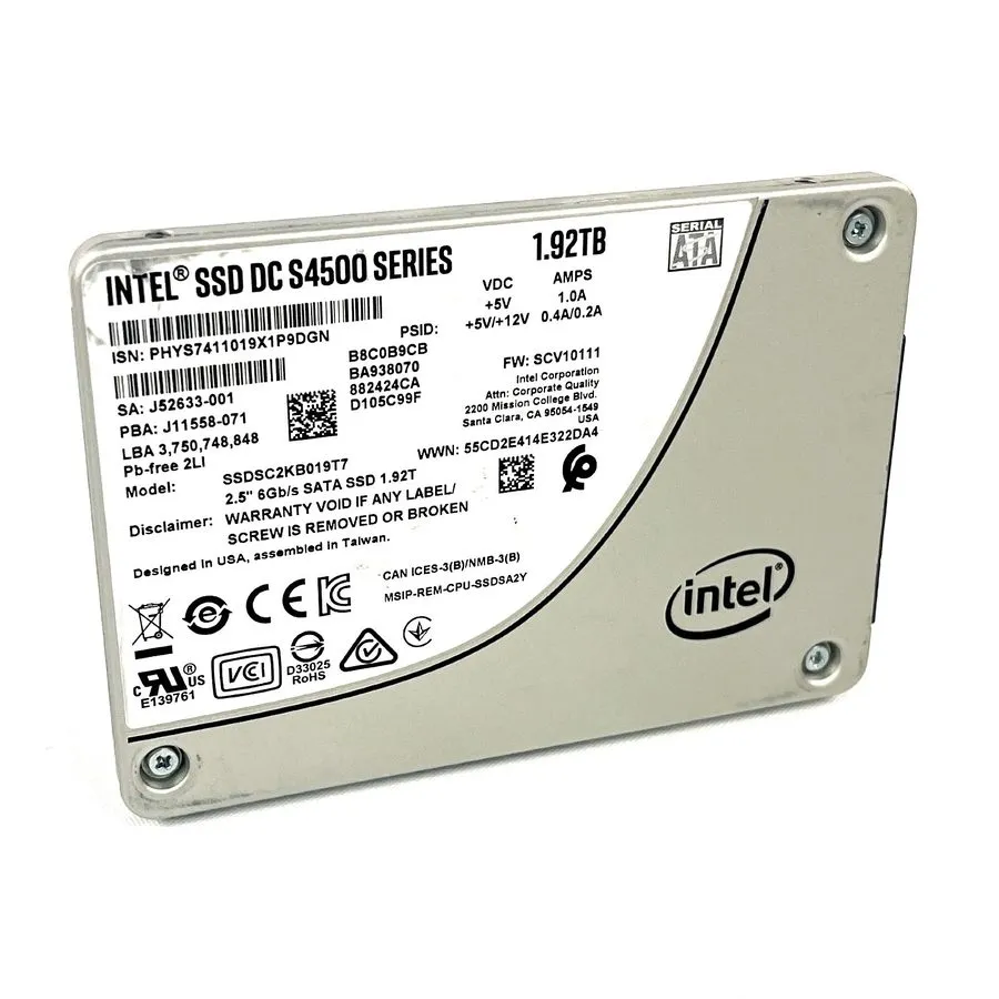 SSD-накопитель Intel DC S4500 Series 1.92TB 6Gbps 2.5 Inch SATA SSD SSDSC2KB019T