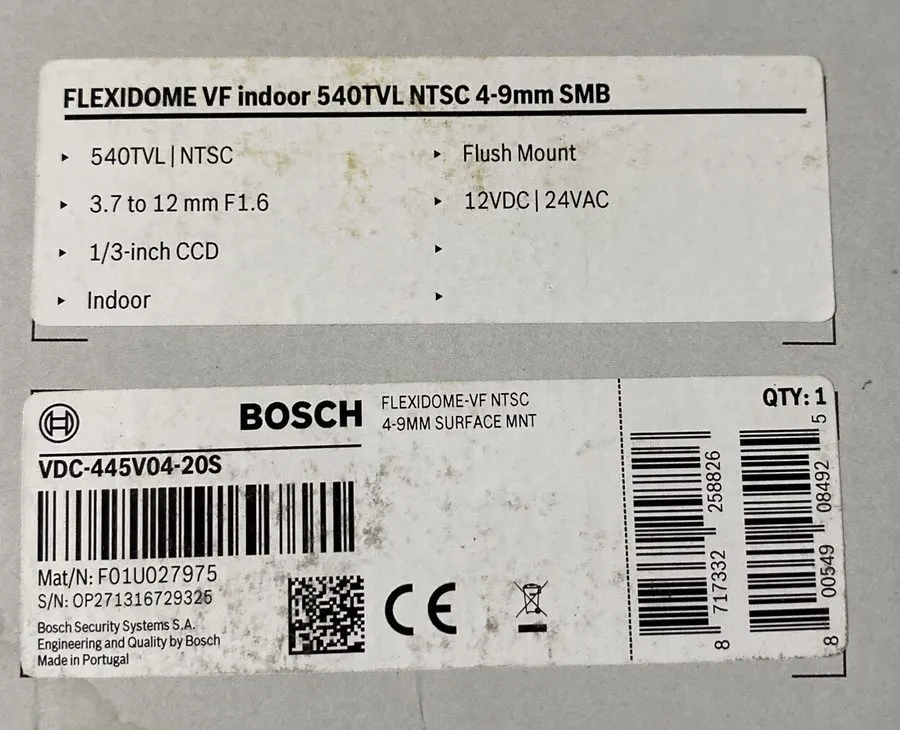 Камера Bosch FlexiDome VF Indoor 540TVL NTSC 4-9mm SMB Camera VDC-445V04-20S