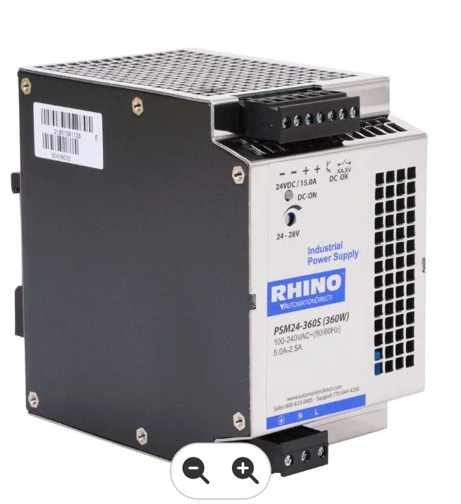 Блок питания RHINO PSM24-360S INDUSTRIAL DIN-RAIL SWITCHING POWER SUPPLY UNIT 36 — фото лота 1