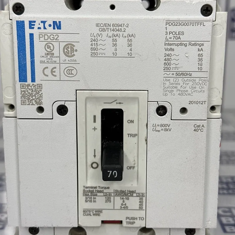 Автоматический выключатель NTO EATON CIRCUIT BREAKER PDG23G0070TFFL 70A 480V 3P