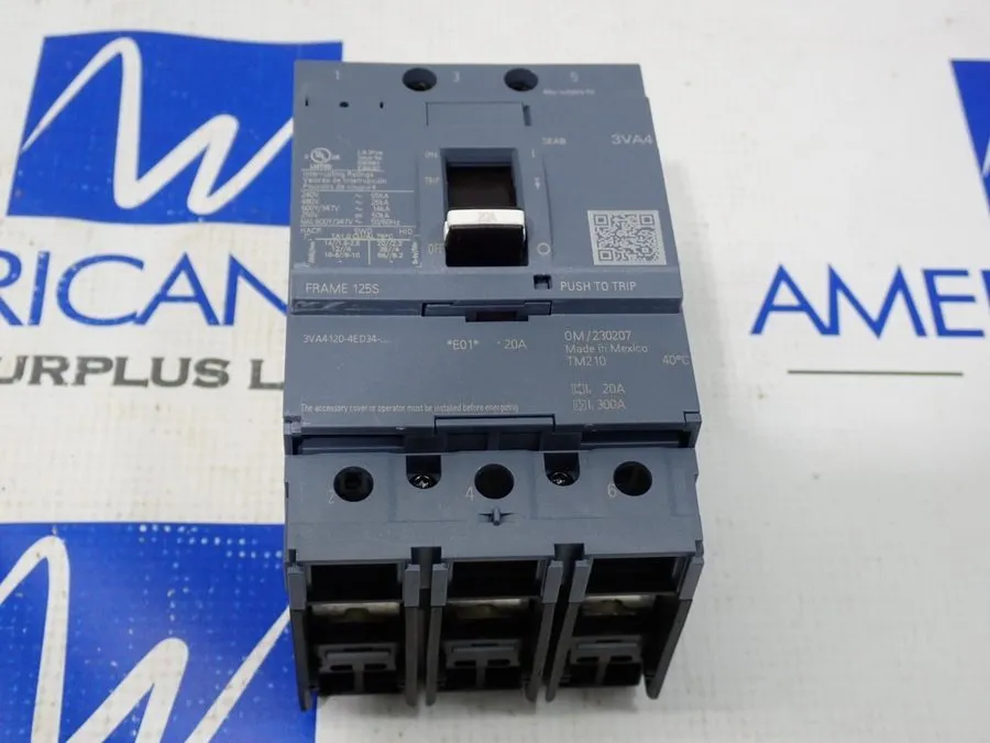 Автоматический выключатель Siemens 3VA4120-4ED34-0AA0 3p 20a Circuit Breaker Fra