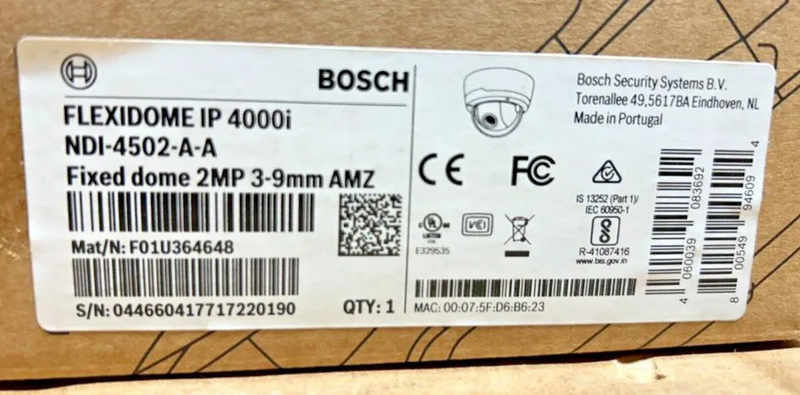 Камера Bosch NDI-4502-A-A FLEXIDOME IP 4000i 2MP 3-10MM IP Dome Security Camera