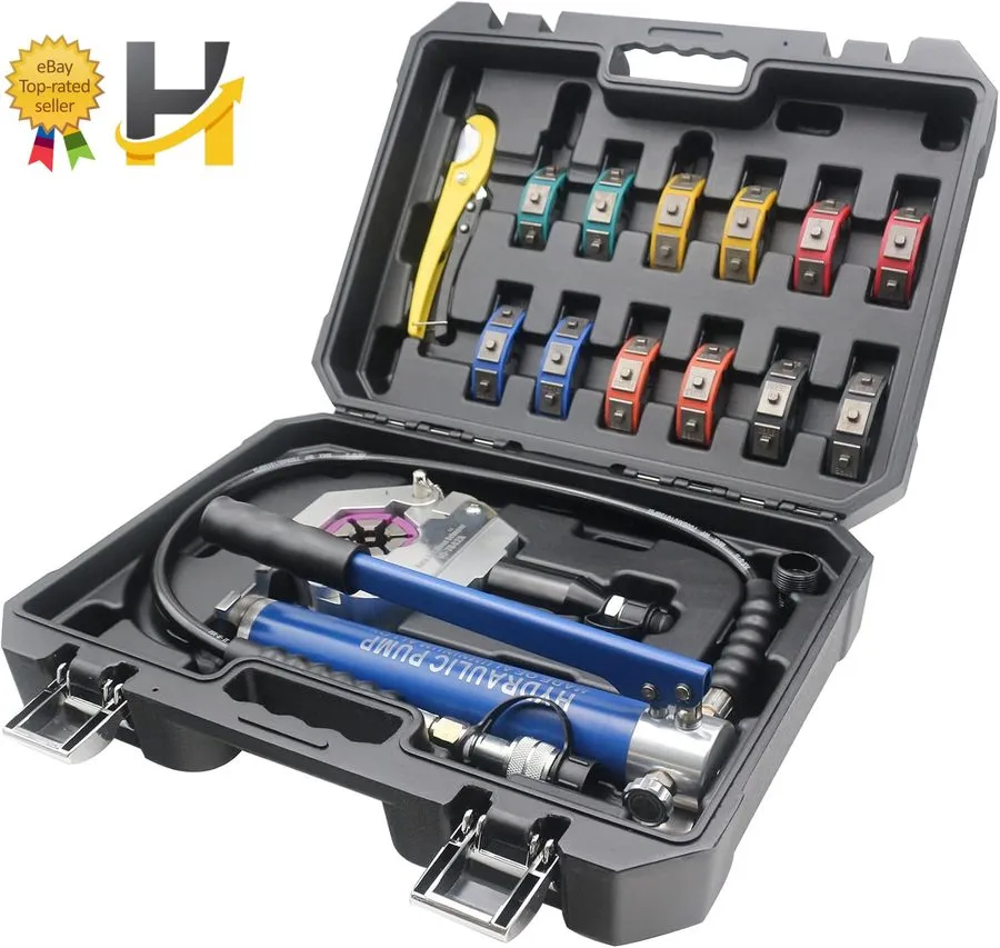 Трубопроводная арматура IG-7842M Hydraulic A/C Hose Crimper Kit w/ Pump Barbed B — фото лота 1