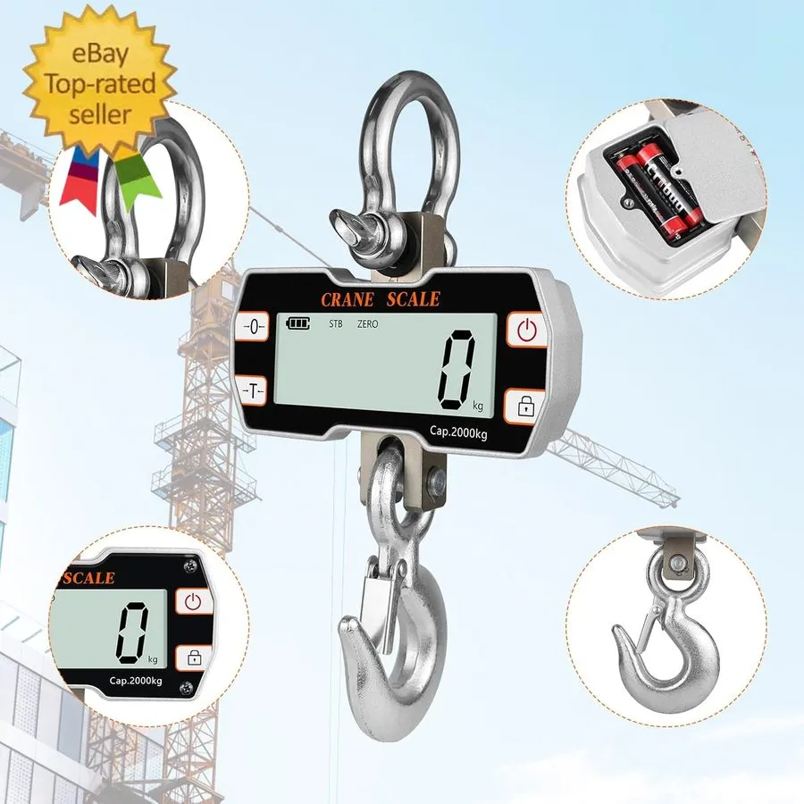 Таль Digital Crane Scale 4400Lb Industrial Hanging Scale Handheld Hoist Scale Kg
