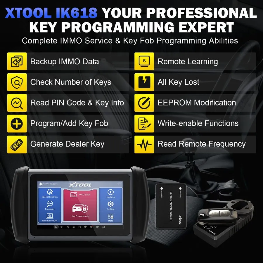 Диагностический сканер XTOOL IK618+KC501 Car IMMO Key Programming Bidirectional  — фото лота 2