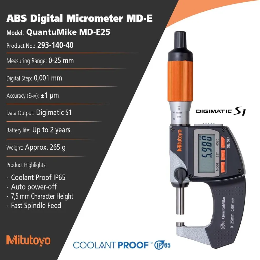 Микрометр Mitutoyo MD-E25 Cantilever Micrometer