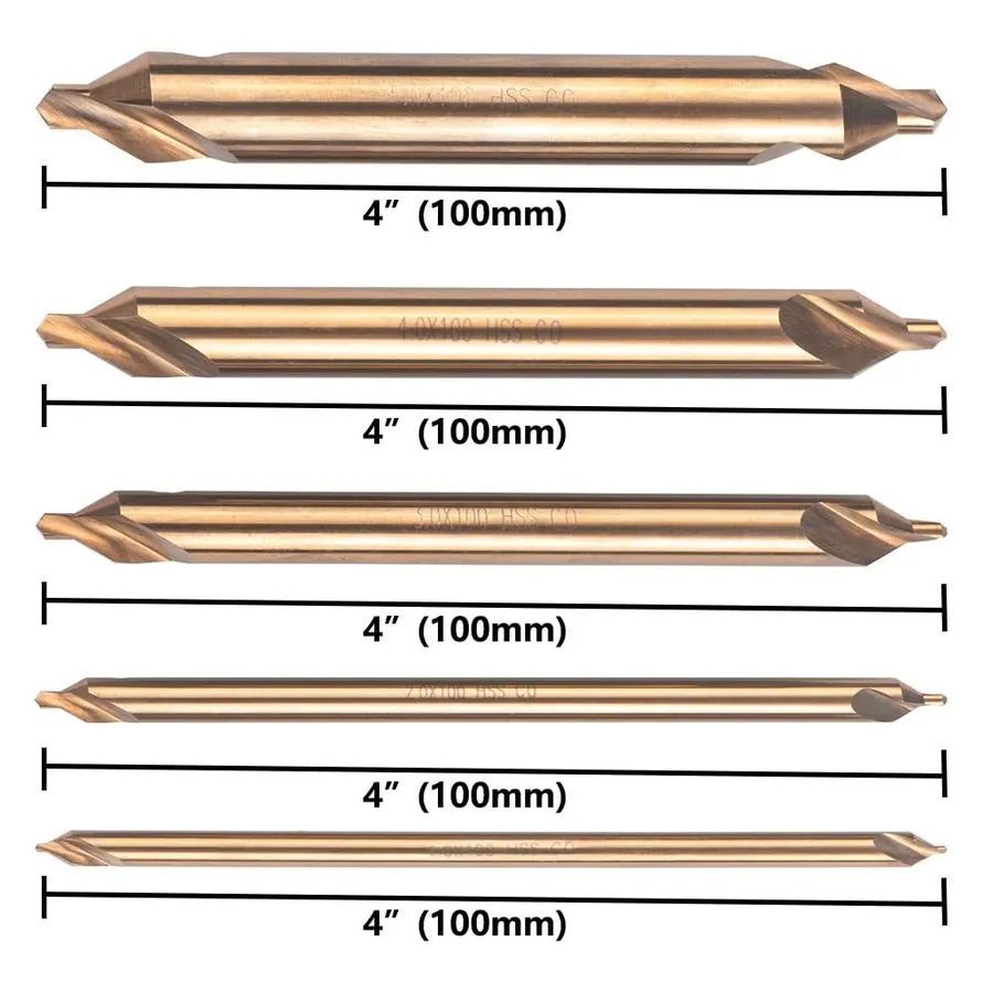 Режущий инструмент Cobalt Center Drill Bits Set, M35 High Speed Steel 60-Degree 