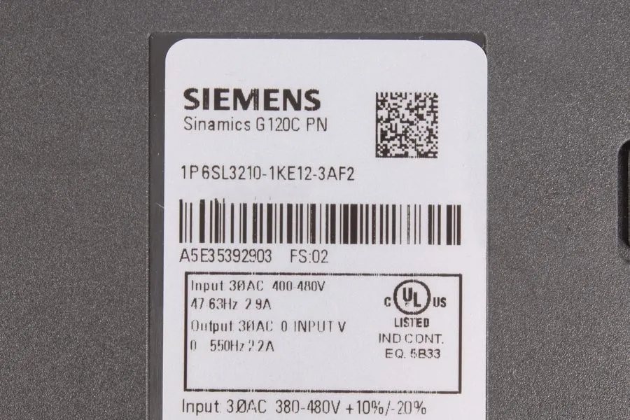Частотный преобразователь Siemens SINAMICS G120C PN 6SL3210-1KE12-3AF2 0.75kW PR