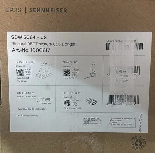 Радиосистема Sennheiser Epos Wireless DECT Headset with Microphone Binaural SDW  — фото лота 1