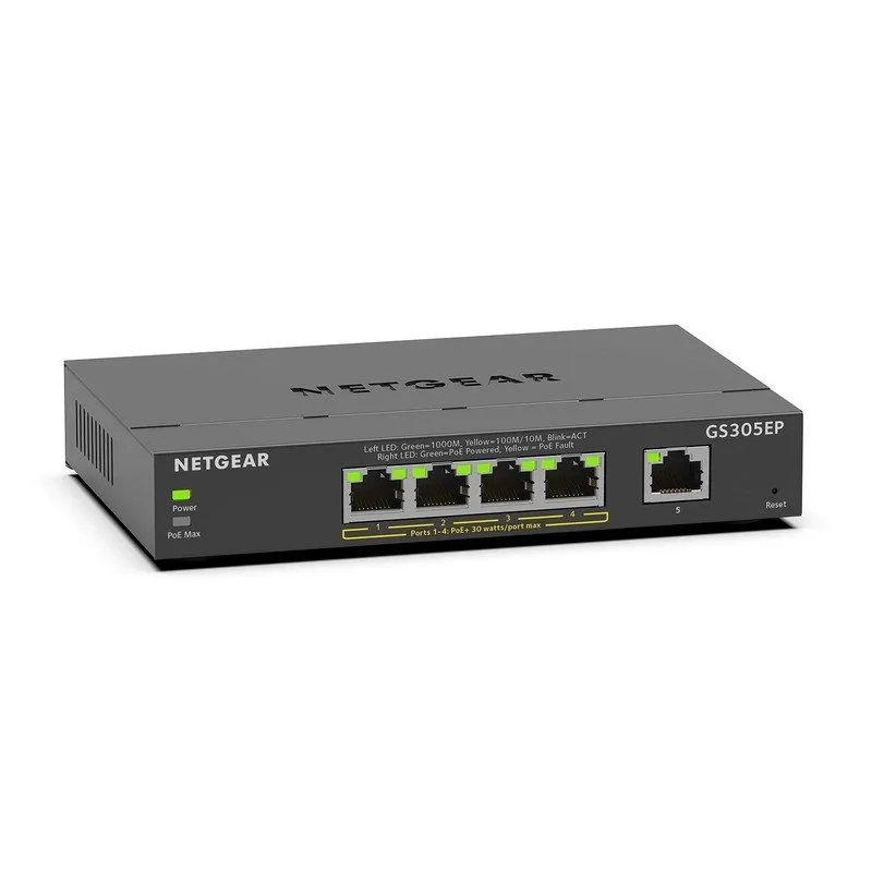 Коммутатор NETGEAR GS305EP Smart Managed Switch 5-Port Poe Gigabit Ethernet 63W