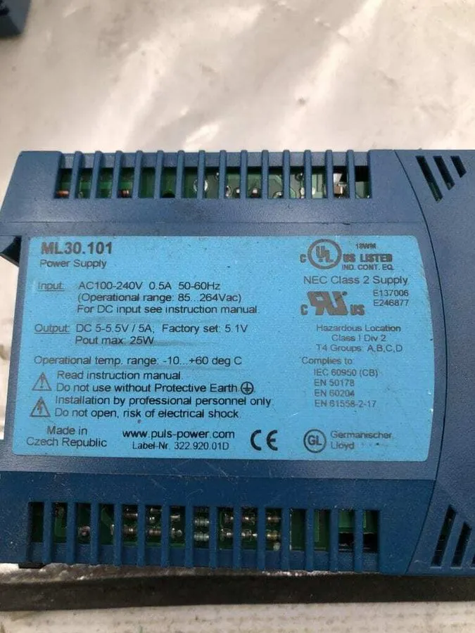 Блок питания PULS ML30.101 DIN Rail Power Supply 100-240VAC 5-5.5VDC 25W