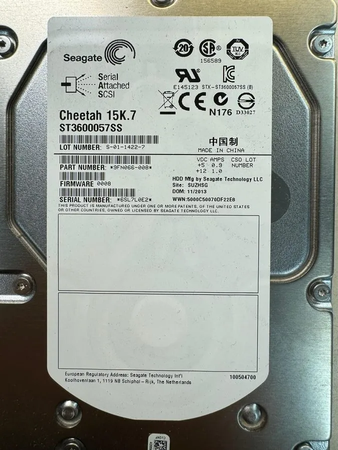 Жёсткий диск SEAGATE ST3600057SS 9FN066-008 600GB 15K RPM 16MB CACHE 6Gb/s SAS 3