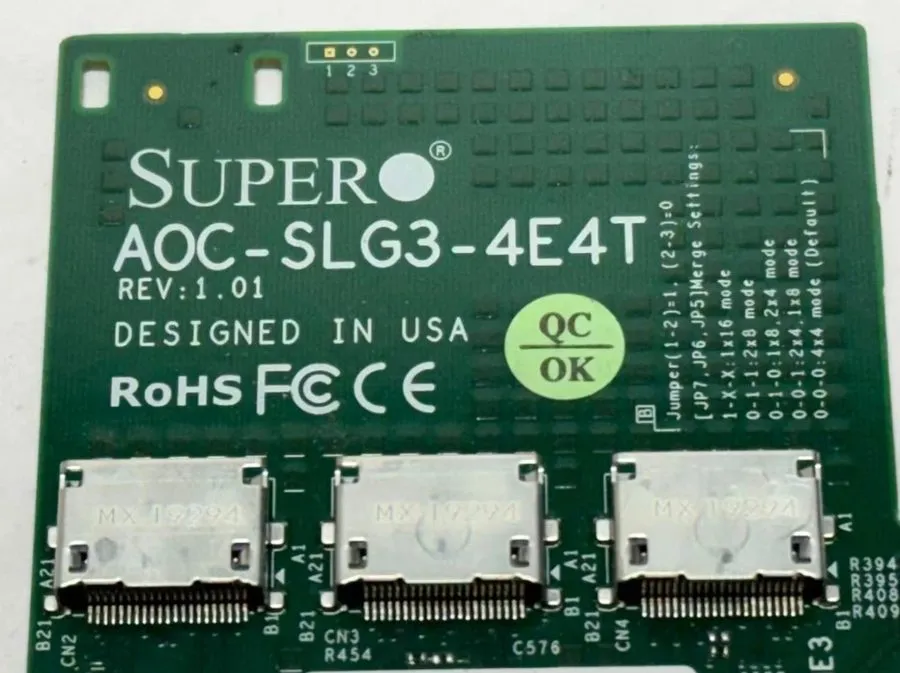 Кабель Supermicro AOC-SLG3-4E4T 12.8GB/s Quad-Port Gen-3 Internal NVMe HBA Raid  — фото лота 1