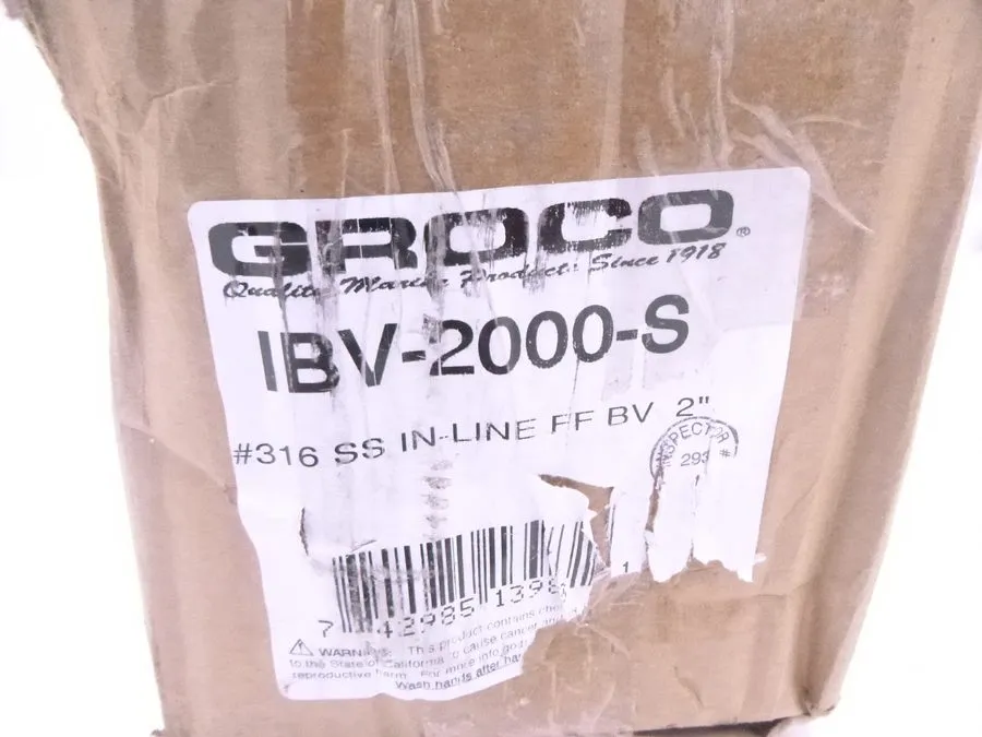Клапан GROCO 2" NPT Stainless Steel In-Line Ball Valve [IBV-2000-S]