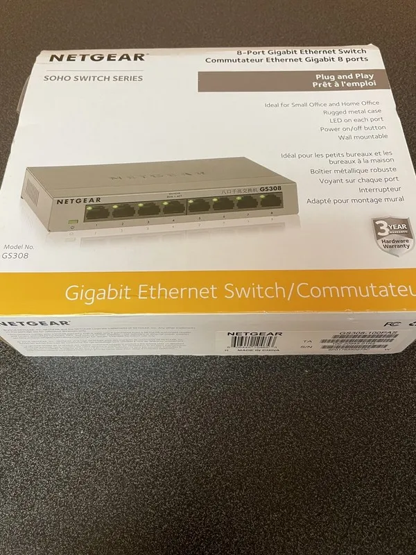 Коммутатор NETGEAR 8-port 10/100/1000mbps Gigabit Ethernet Switch GS308-100PAS