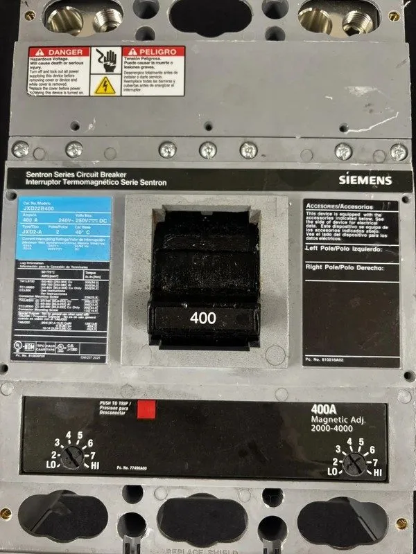 Автоматический выключатель SIEMENS SENTRON JXD2-A CIRCUIT BREAKER JXD23B400 400A
