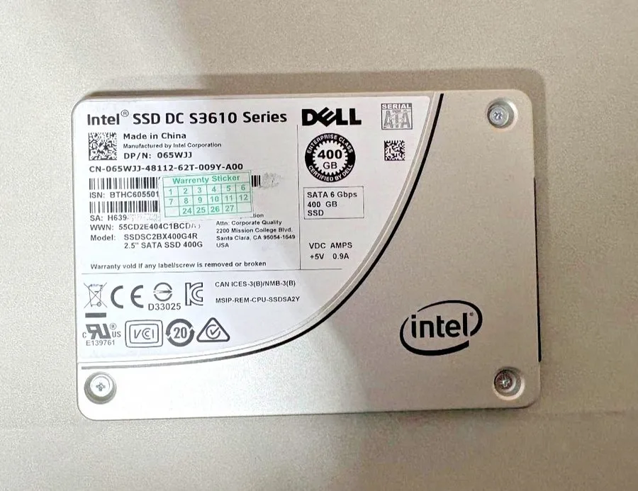 SSD-накопитель 65WJJ DELL INTEL DC S3610 400GB SATA 6Gb/s 2.5" SSD 065WJJ SSDSC2