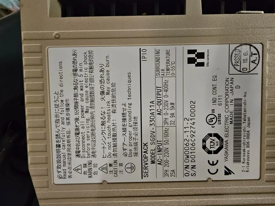 Сервопривод YASKAWA SERVO DRIVER SERVO PACK SGDV-330A11A DRIVE 5KW — фото лота 1