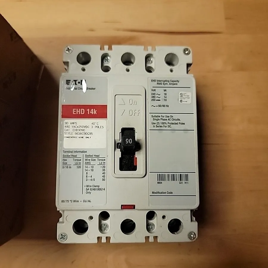 Автоматический выключатель EATON EHD3090L INDUSTRIAL CIRCUIT BREAKER 3POLE 90A 4